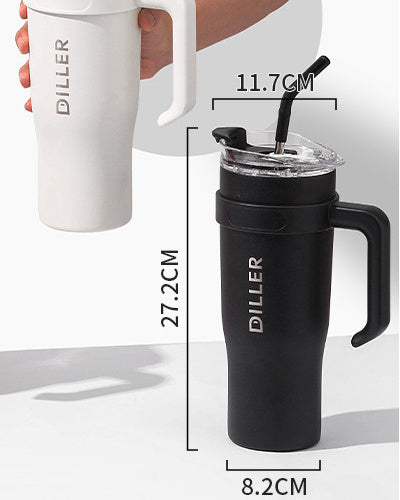 Stainless Steel Handle Car Water Straw Thermal Cup