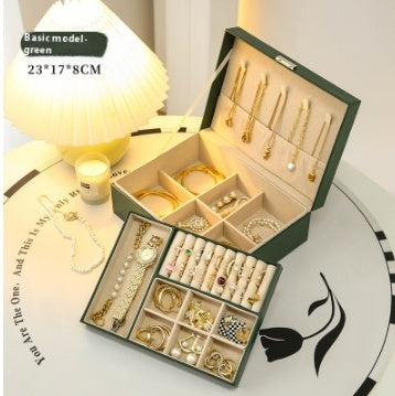 Multi-Layer Lockable Jewelry Organizer High-grade Exquisite Necklace Earrings Gold Jewelry Box