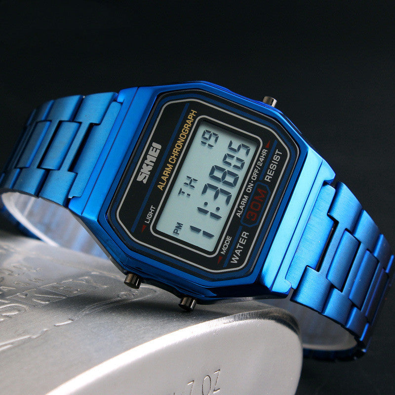 Retro Electronic Watch Steel Band Lightweight Watch