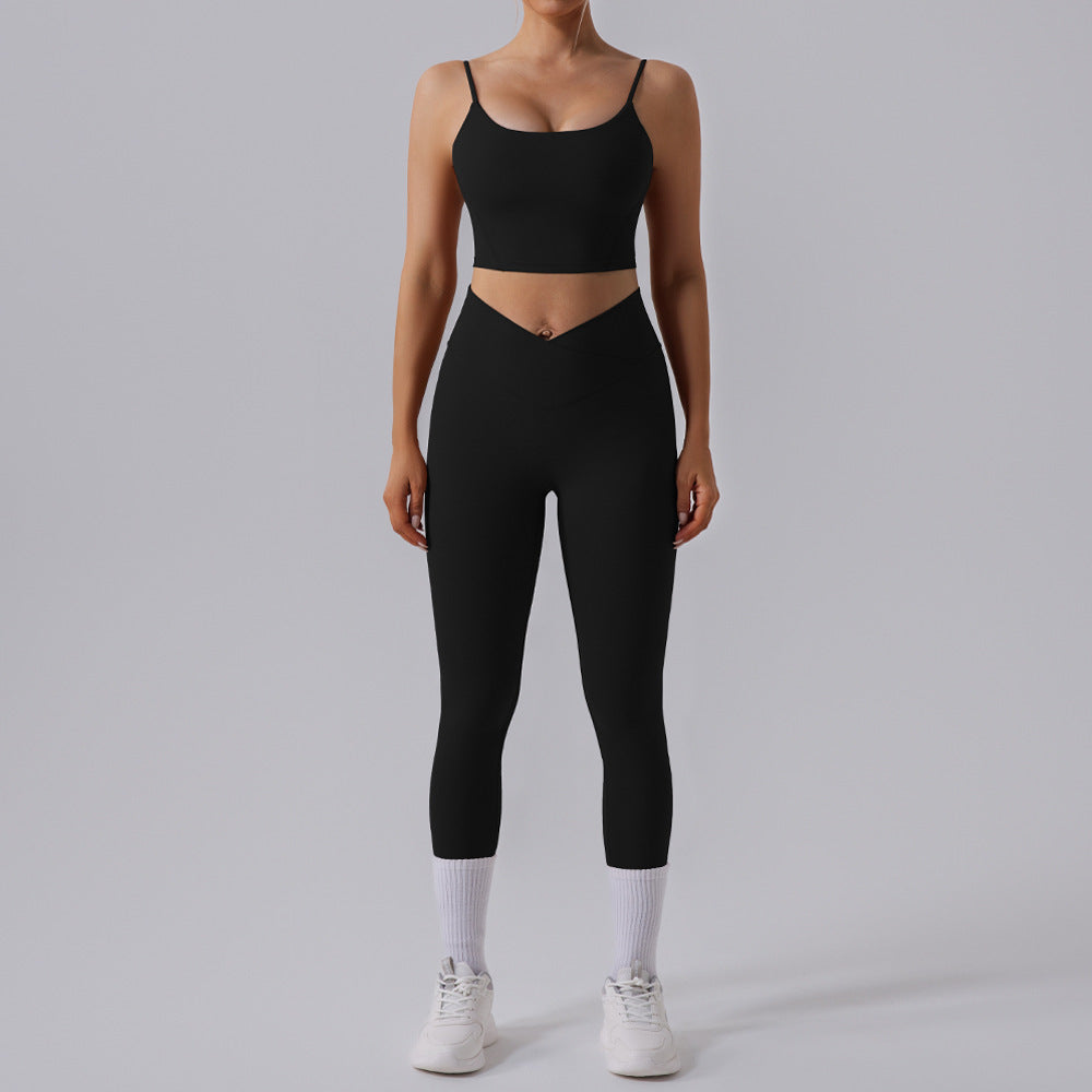 High Waist Tight Yoga Workout Clothes Sports Suit Women