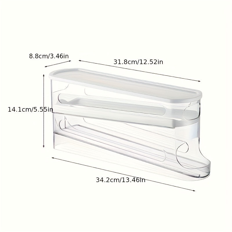 Rolling Clear Plastic Egg Organizer Household Egg Storage Box