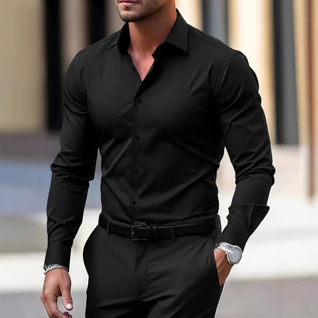 Men's Long Sleeve Business Formal Wear Slim Fit Shirt