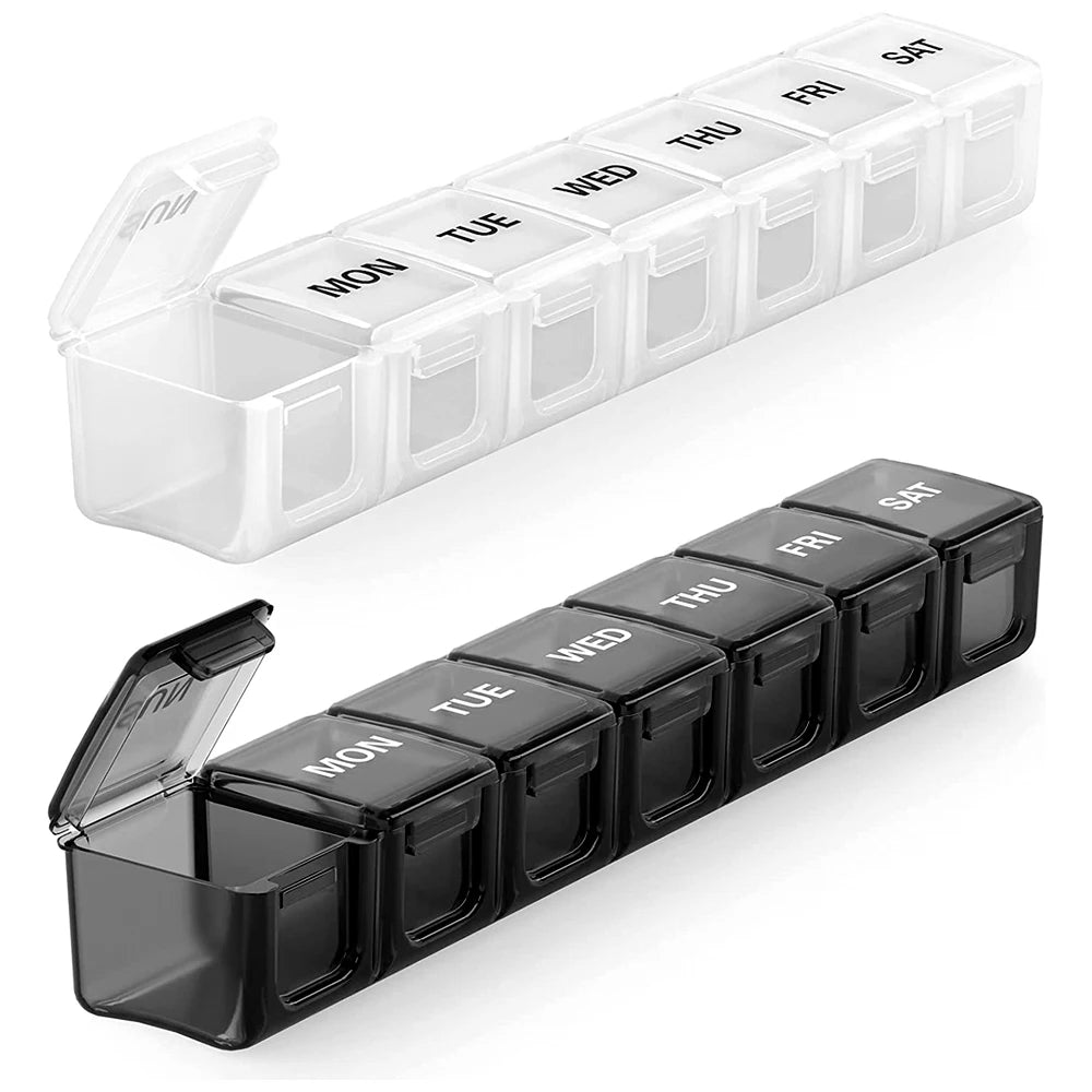 Pill Organizer Weekly Pill Box Daily Medicine Organizer, Travel Pill Container, Pill Holders
