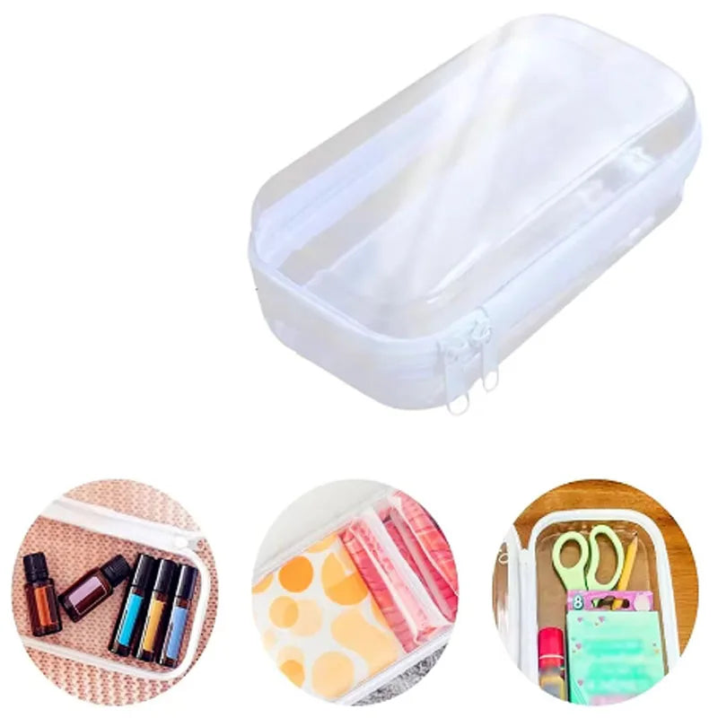 Large Capacity Zippered Plastic Storage Box Set Waterproof Pouch Case