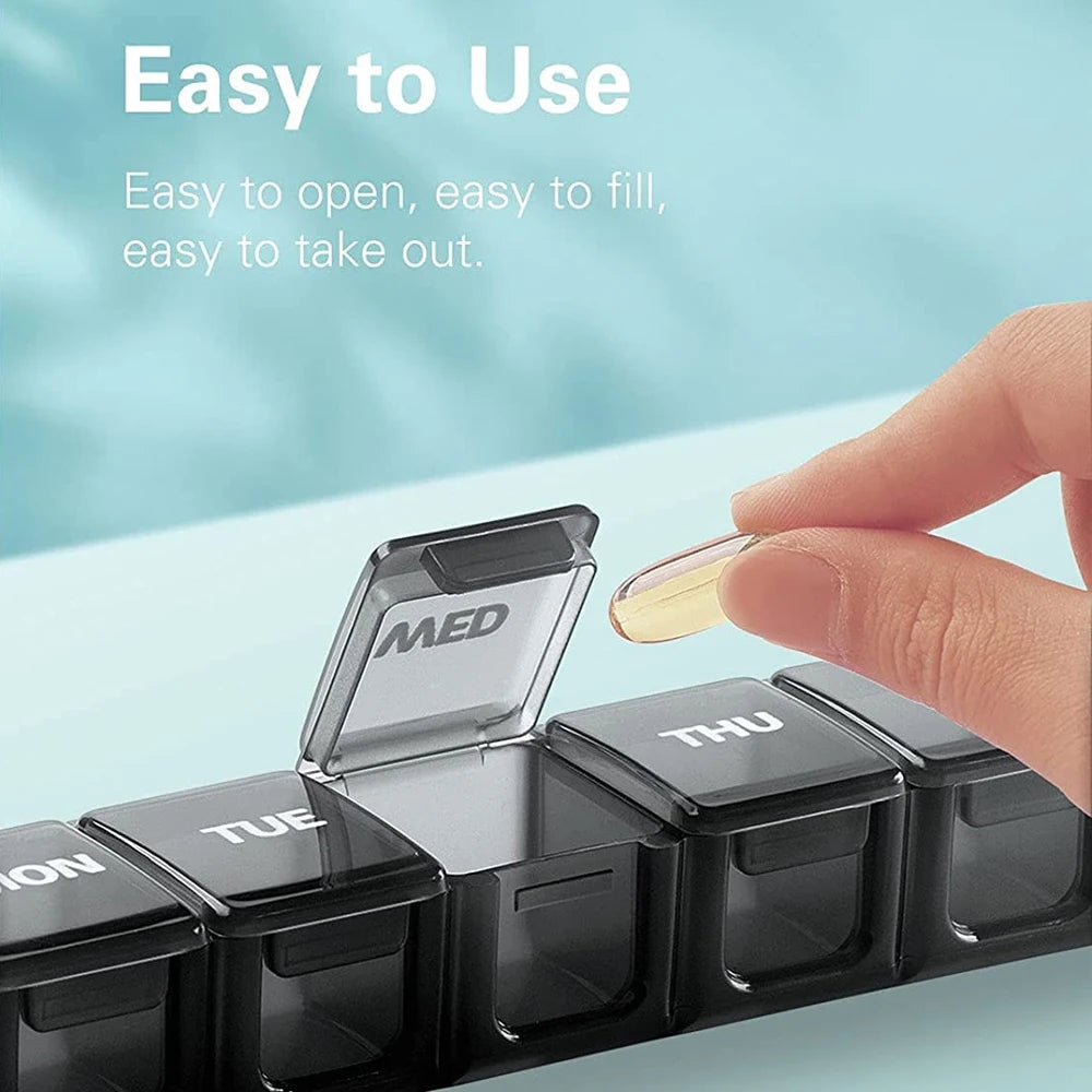 Pill Organizer Weekly Pill Box Daily Medicine Organizer, Travel Pill Container, Pill Holders