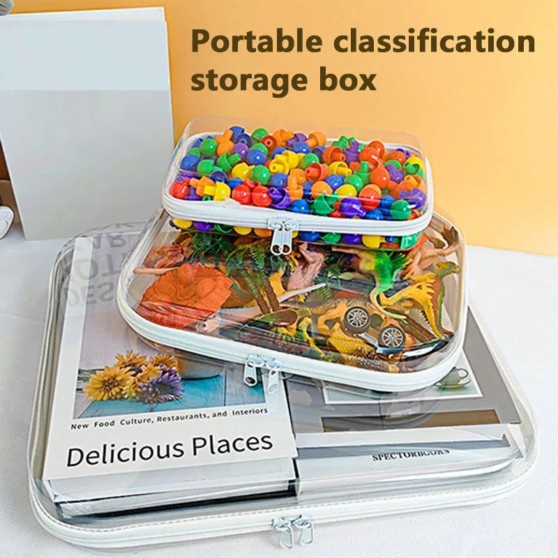 Large Capacity Zippered Plastic Storage Box Set Waterproof Pouch Case