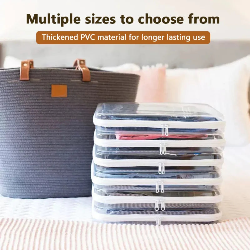 Large Capacity Zippered Plastic Storage Box Set Waterproof Pouch Case