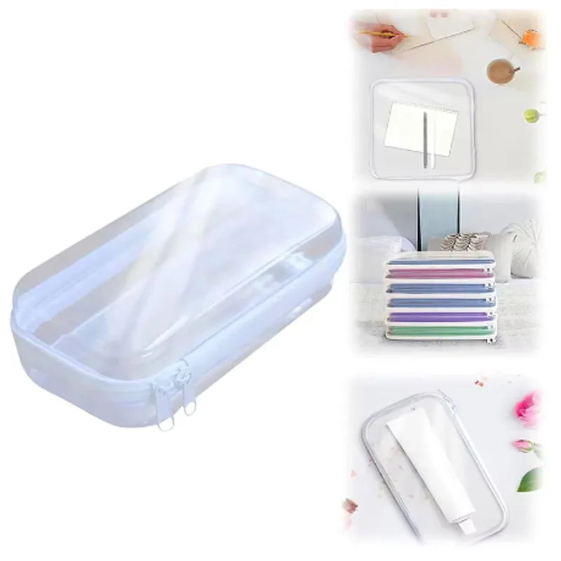 Large Capacity Zippered Plastic Storage Box Set Waterproof Pouch Case