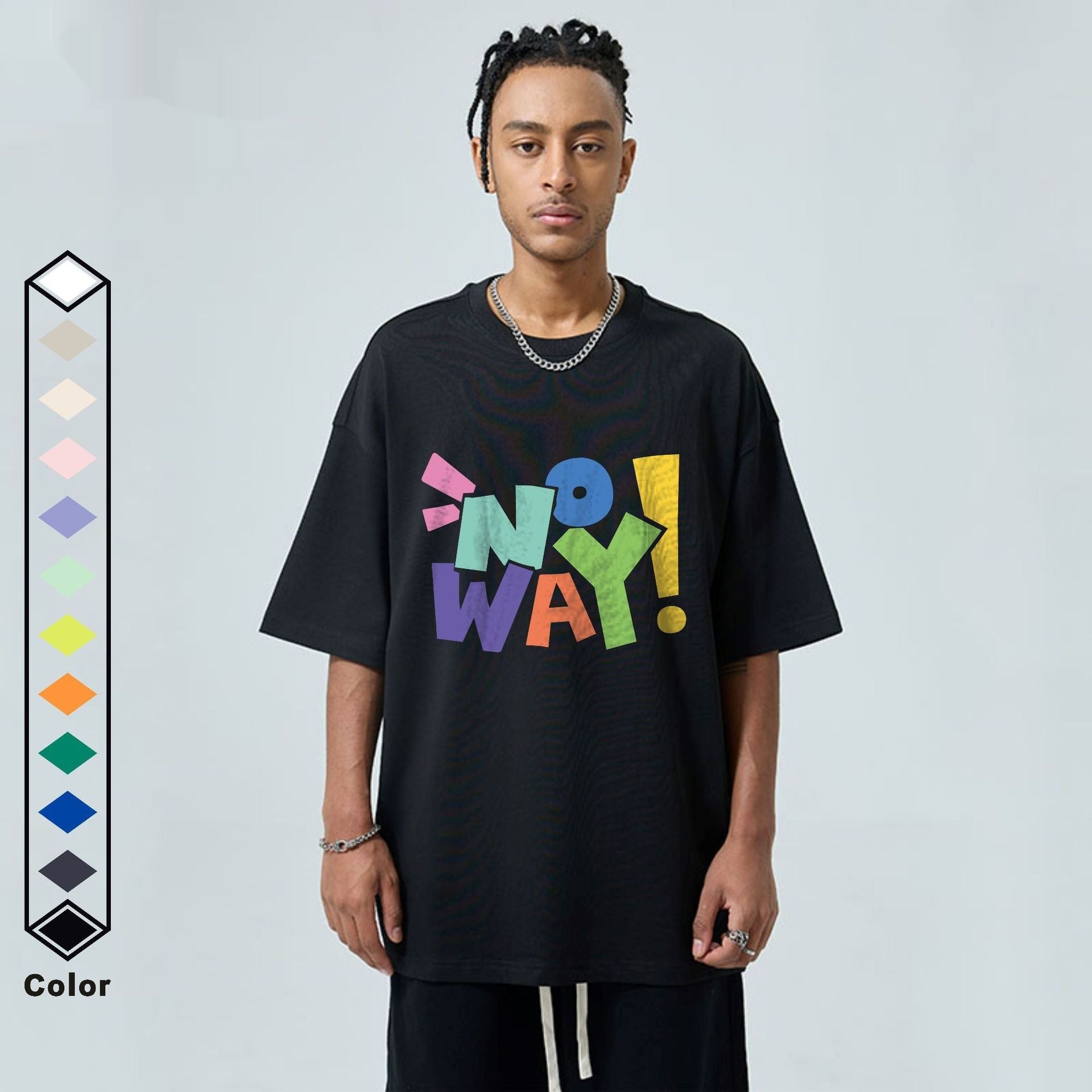 Letter NOWAY Pure Cotton Fashion Casual T-shirt