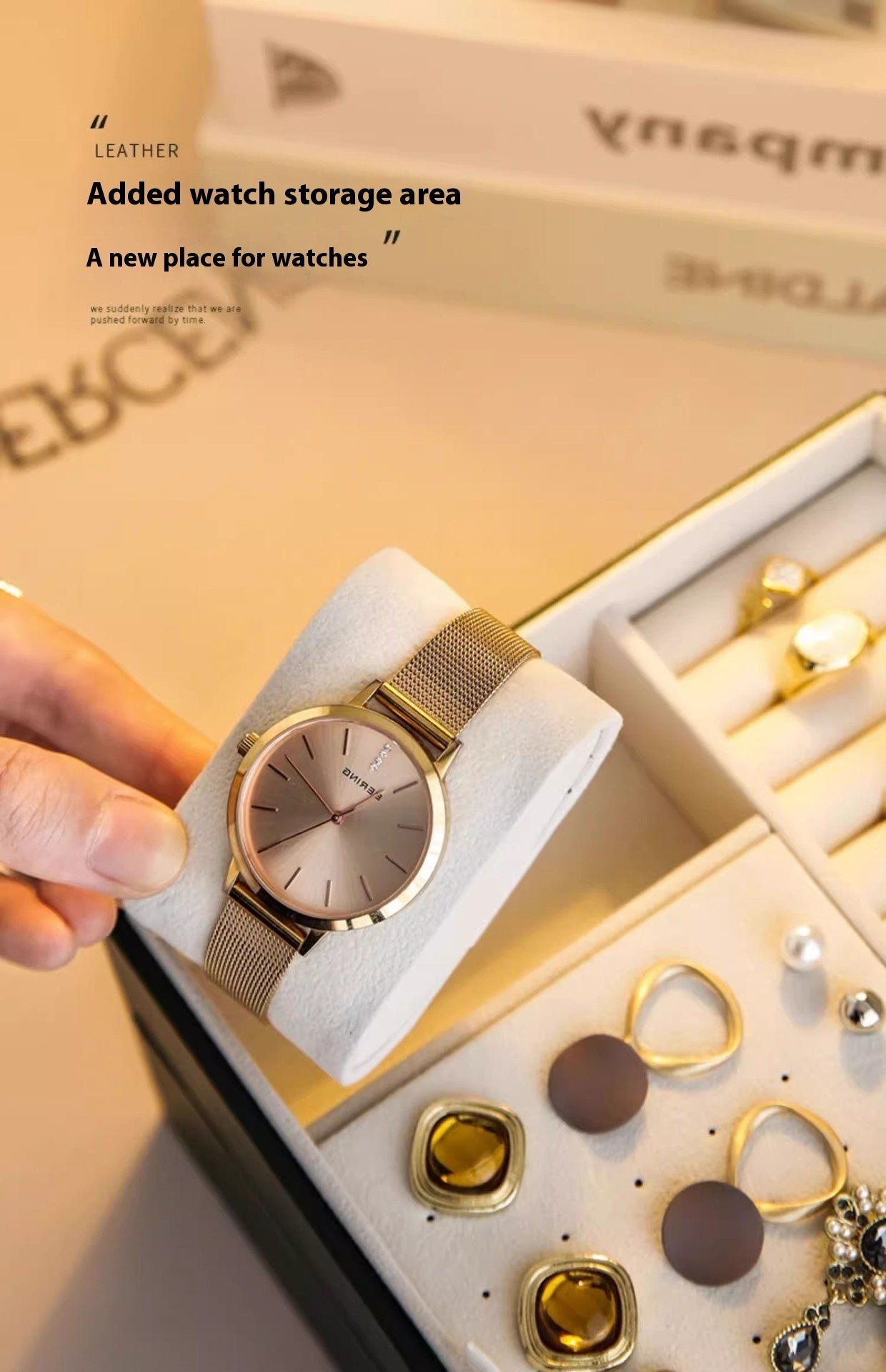 Multi-Layer Lockable Jewelry Organizer High-grade Exquisite Necklace Earrings Gold Jewelry Box