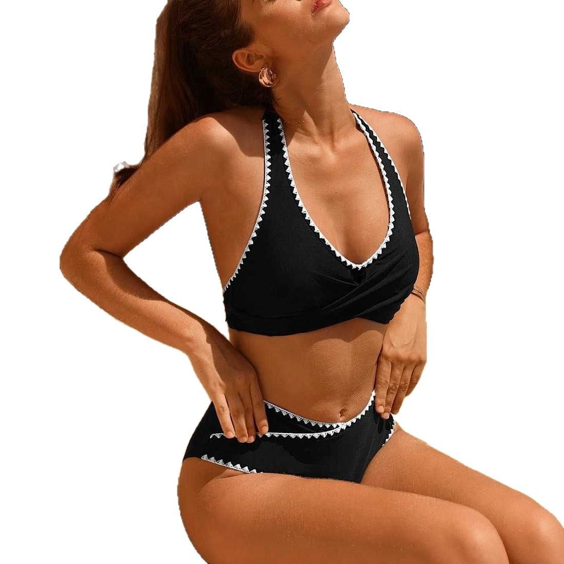 Fashion Solid Color Split Women's Swimsuit Suit