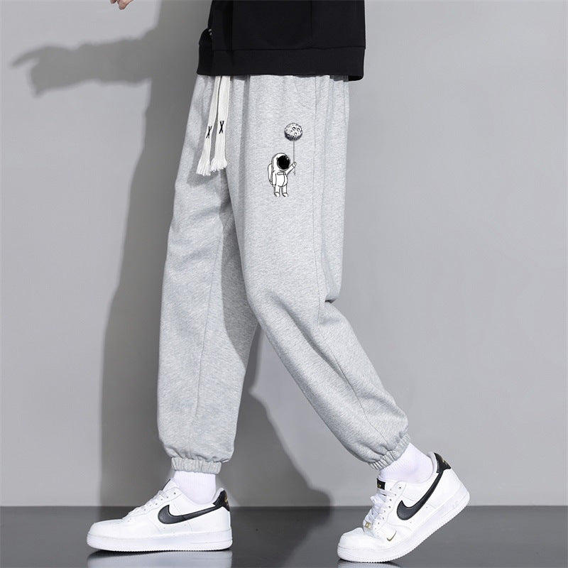 Cropped Casual Loose Men's Long Pants blue notes clothing