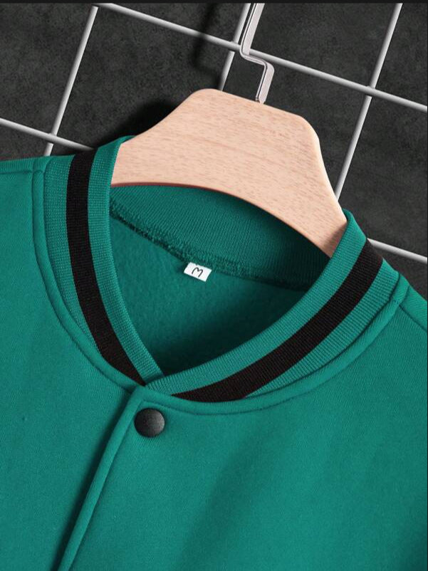 Men's Cartoon Varsity Jacket Baseball hoodie Coat American High Street Pu Baggy Jacket