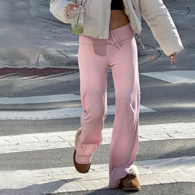 Hip Lifting Laced Pants Hot Girl Slimming Sports Casual Pants